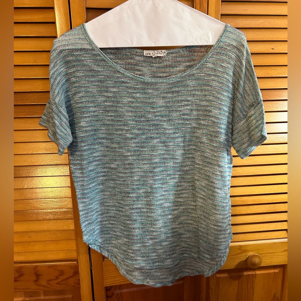Blue knit top